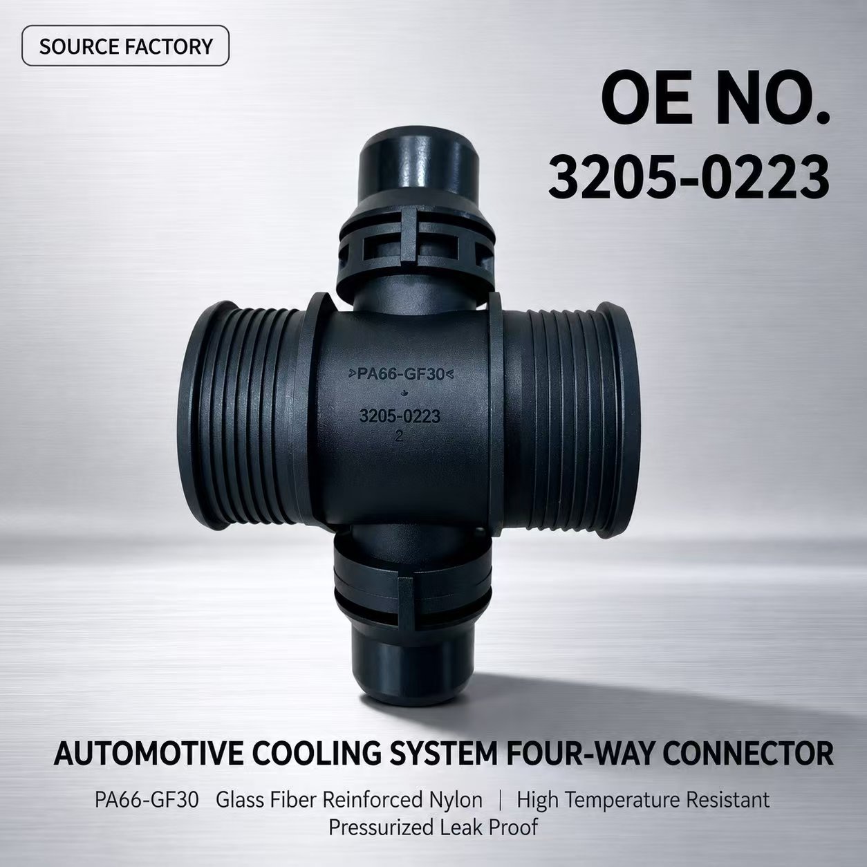 Automotive Cooling System Four-Way Connector Radiator Water Pipe Fitting