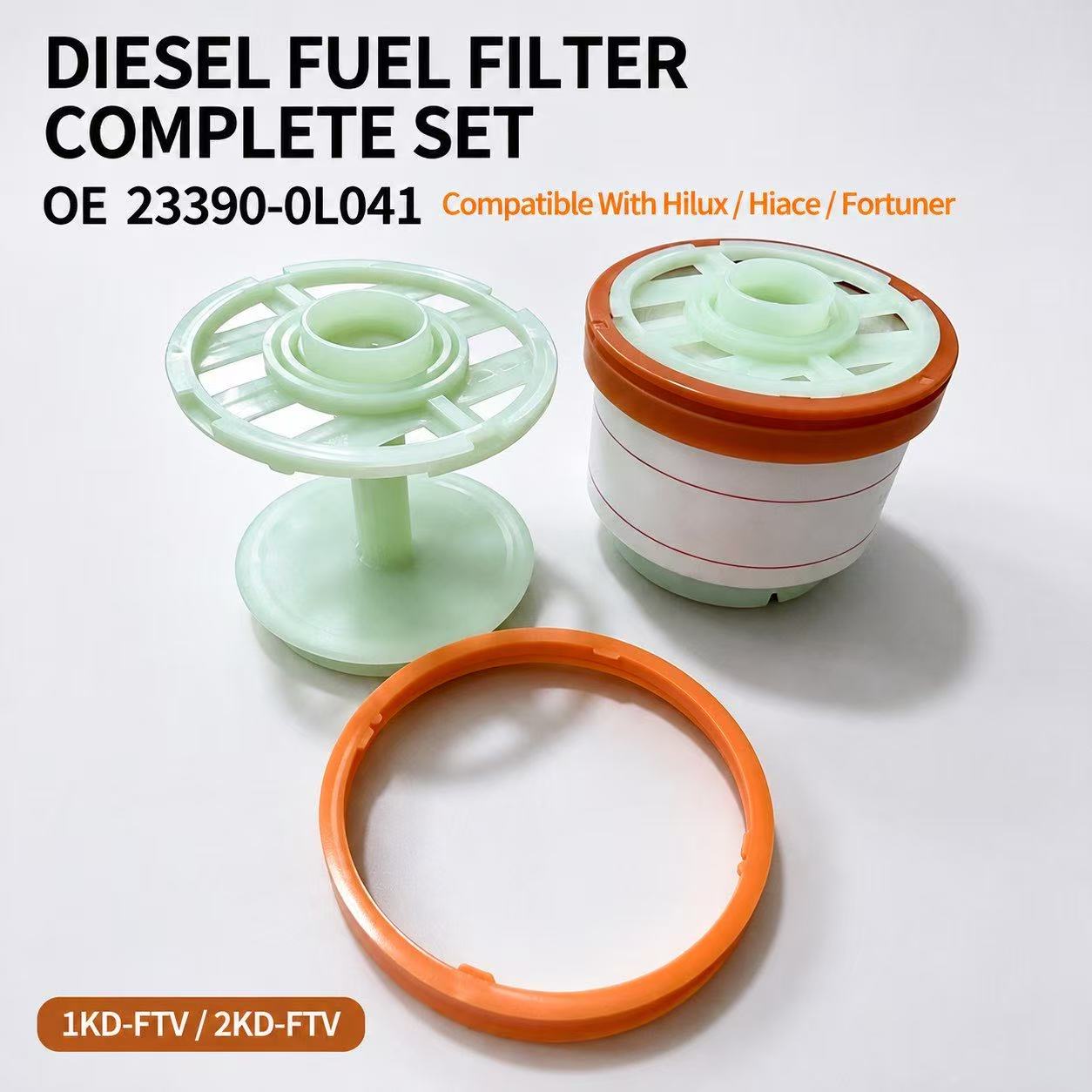 Diesel Fuel Filter Complete Set OE 23390-0L041 For Hilux Hiace Fortuner 1KD-FTV 2KD-FTV