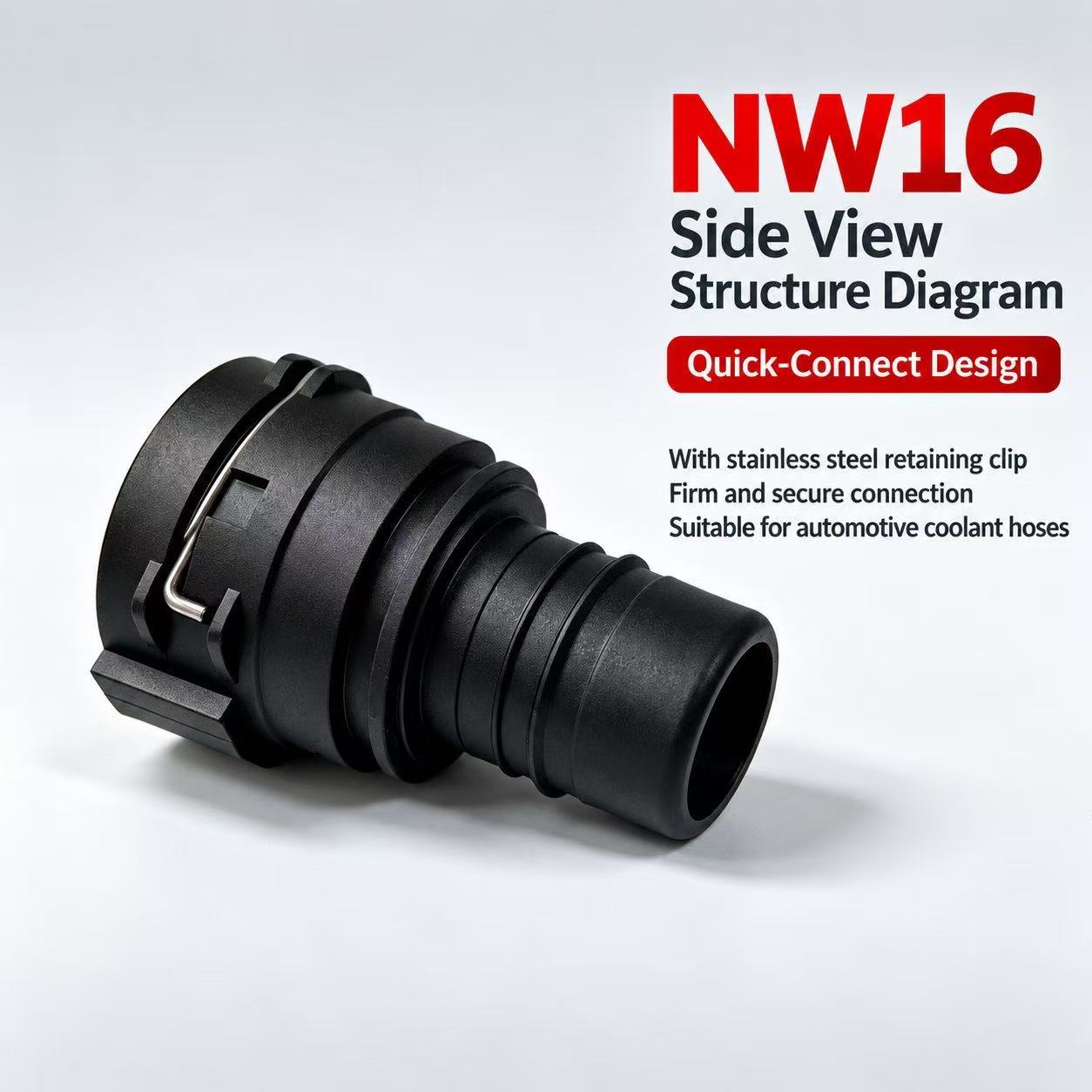 NW16 Automotive Coolant Hose Quick‑Connect Fitting