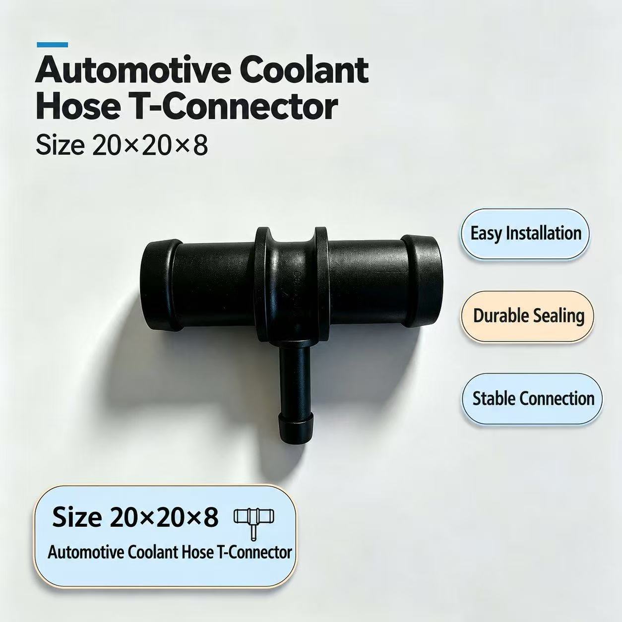 Automotive Coolant Hose T-Connector Size 20×20×8